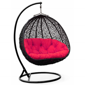 Hitree Hot sale Patio Swing Chair With Stand Wicker Hanging Folding Chair UV Resistant Steel Rattan Egg Chair