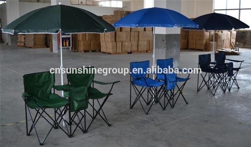 Double folding chair with cooler/2 person folding Chair with Umbrella and Table