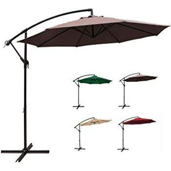 3m Outdoor Furniture Solar LED Parasol Sun Shade Cantilever Banana Hanging Umbrella