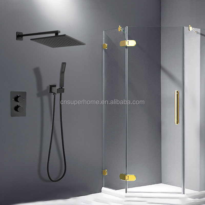 Bathroom Brass Three Way Embedded Bath Shower Mixer Wall Mounted Faucet Body Valve Concealed Thermostatic Diverter Shower Valve