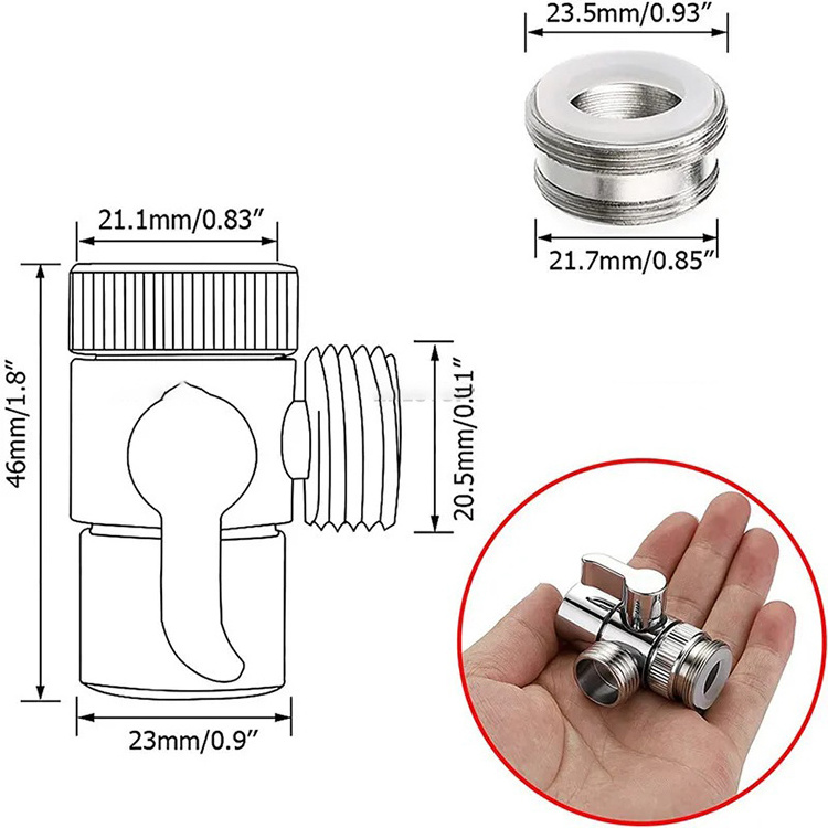 Faucet Water Switching Valve Bathroom Kitchen Basin Sink Faucet Splitter Diverter Valve To Hose Adapter