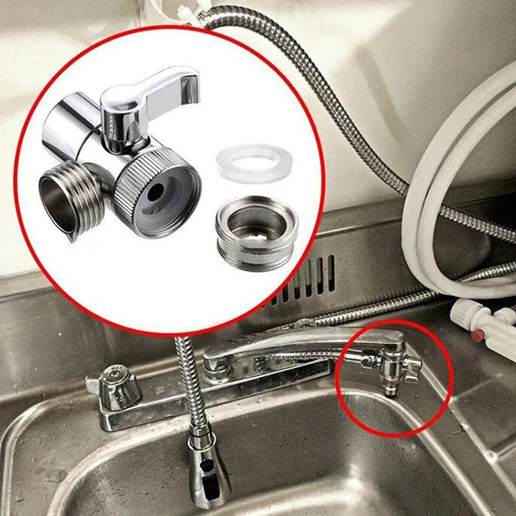 Faucet Water Switching Valve Bathroom Kitchen Basin Sink Faucet Splitter Diverter Valve To Hose Adapter