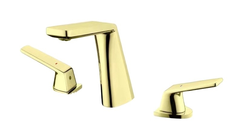 Basin Faucet for Bathroom Hot and Cold Bath Shower Mixer Mounted with Single Handle Brushed Gold Faucet