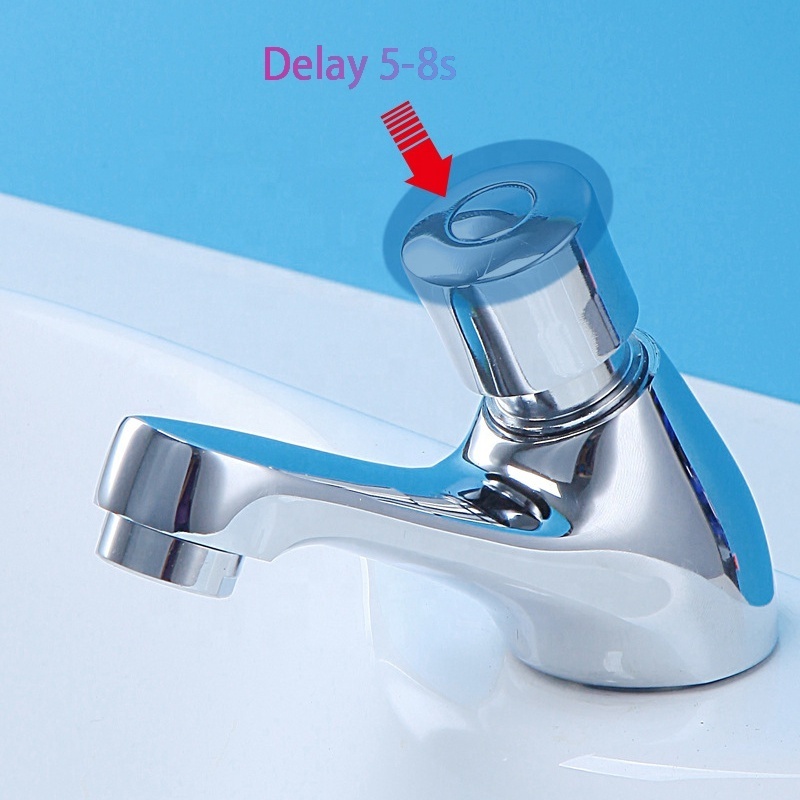 OEM High Quantity Deck Mounted Self Closing Basin Timed Delay Water Tap Water Faucet Public Toilet Metered Faucet