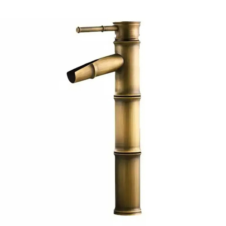 Competitive Price Bamboo Shaped Bronze Bathroom Faucets Bathroom Mixer Antique Copper Basin Faucets