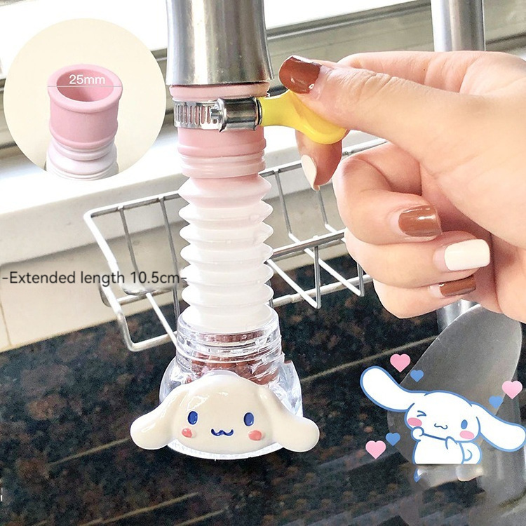 Plastic Kitchen Sink Faucet Extender Rubber Elastic Nozzle Children Cartoon Water Saving Silicone Faucet Extension