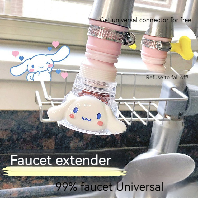 Plastic Kitchen Sink Faucet Extender Rubber Elastic Nozzle Children Cartoon Water Saving Silicone Faucet Extension