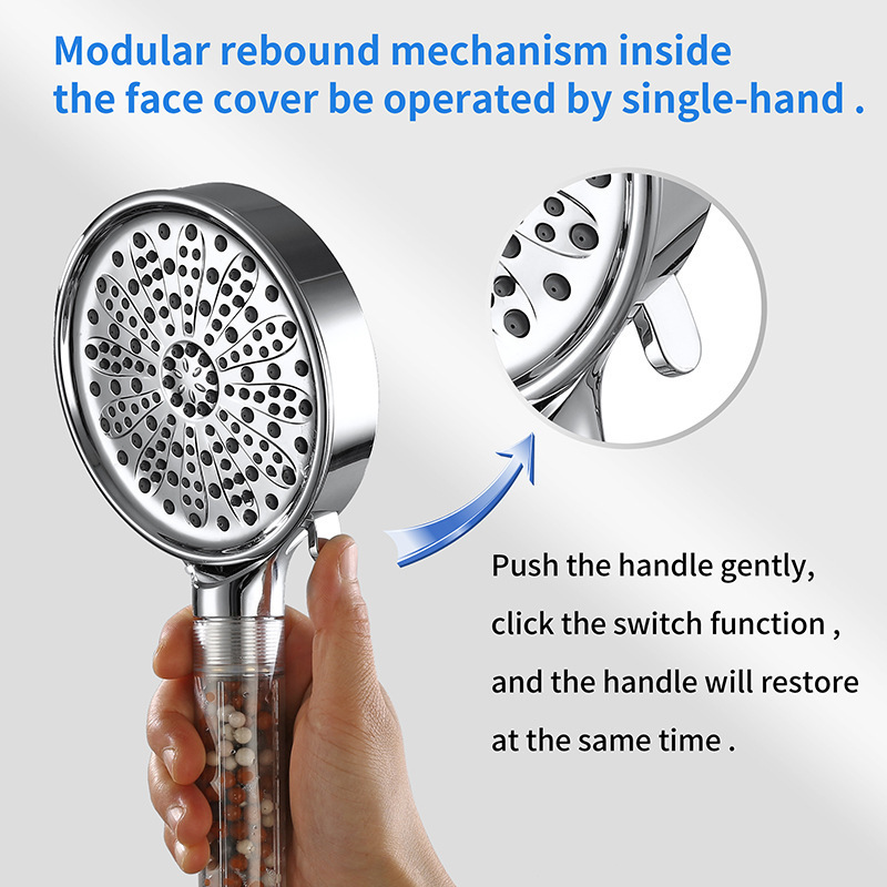 Bathroom Water Pressure Ionic Filter Spa Shower Head With Mineral rainfall high pressure full chrome luxury shower head