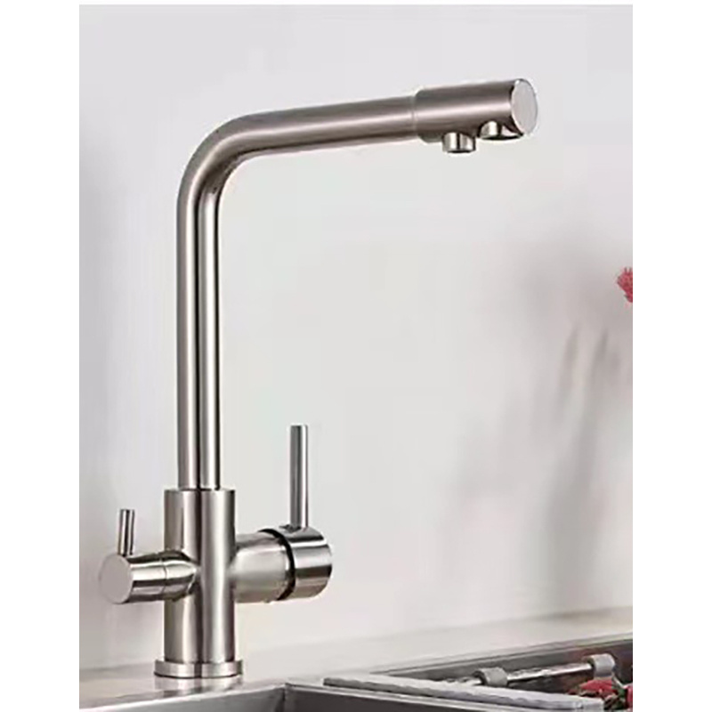 2023 Water Tap Kitchen Faucet Dispenser Hotel Tap Kitchen Faucet Double Outlet with Purifier Kitchen Faucet