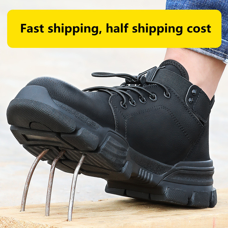 Superstarer Mens Work Safety Steel Toe Shoes Arbeitsschuhe Tennis Lightweight Sneakers Slip Indestructible Low Cut Work Boots