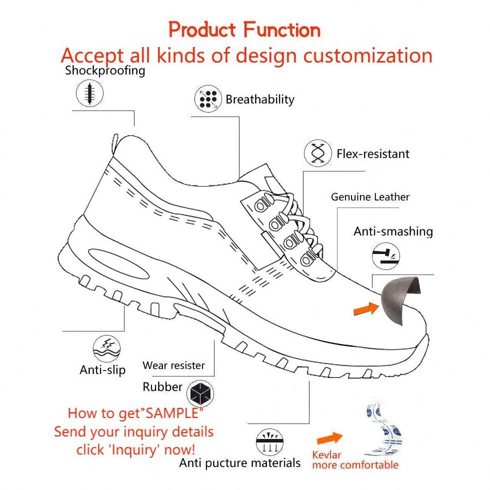 Wholesale Custom Factory Protective casual sports Steel Toe Sneakers Shoe Working Steel Toe Work Safety Shoes Boots For Men