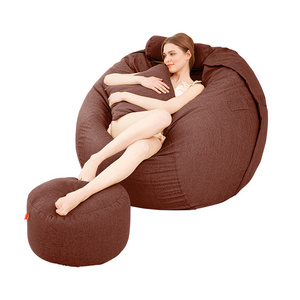 Multi-Color Optional Solid Color Round Giant Foam Bean Bag Faux Liner Large Bean Bag Lazy Chair Living Room Sofas