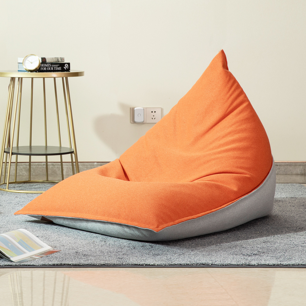 2022 NEW!!! linen cotton triangle beanbag chair portable corner bean bag sofa covers floor cozy living room furniture