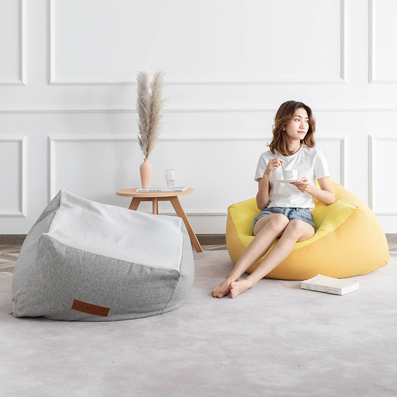 High Elastic Cloud Pod Bean Bag Cover Cube Bean Bag Pouf Cushion Zero-gravity Beanbag Chair Modern Comfort Sofa Bed