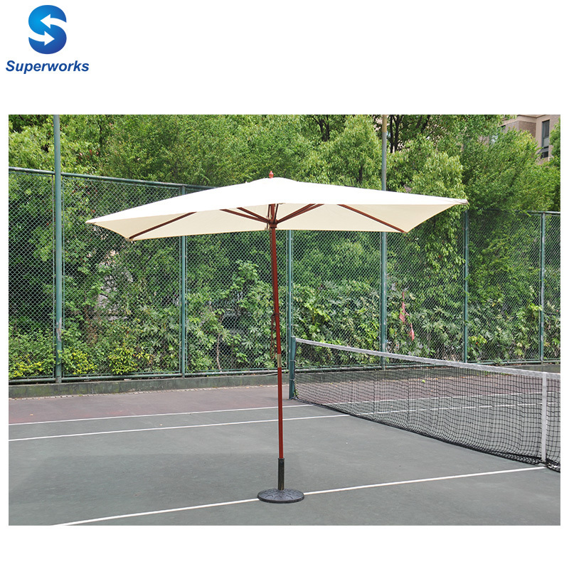 commercial use outdoors restaurant garden wooden umbrella / patio umbrella