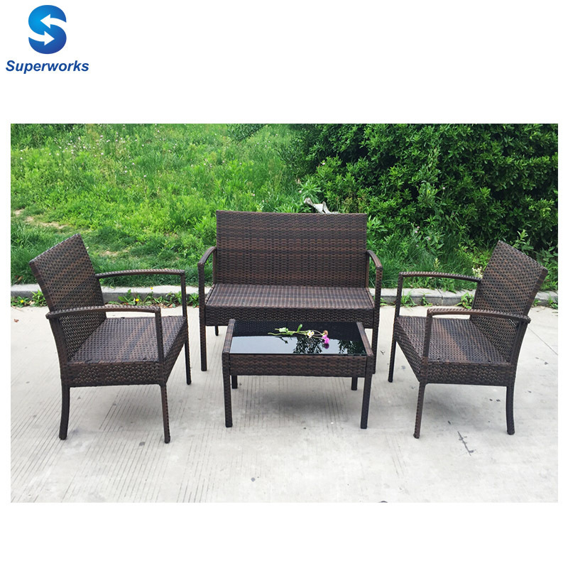 Outdoor Dining Set Wicker Patio Dining Table and Chairs for Patio Backyard Porch Garden Poolside