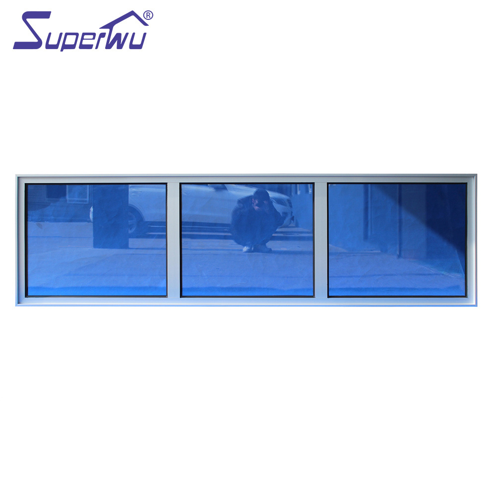 Office Building Aluminum Windows Double Glazing Glass Curtain Australia Hurricane Impact Fixed Window