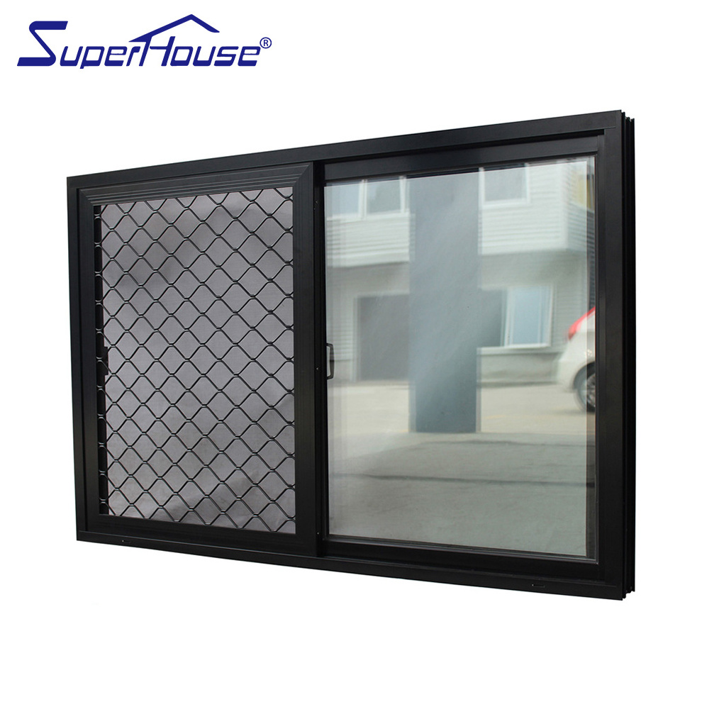 Superhouse sliding glass office reception windows Australia standard aluminum stainless steel security mesh