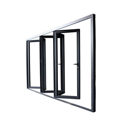 USA Commercial Residential Lowes Glass Aluminum Bi Folding Accordion Bifold Sliding Exterior Door With Locks