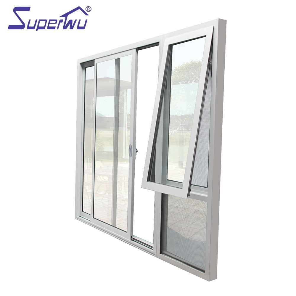 Superhouse exterior door with opening window double glazed soundproof aluminum office doors