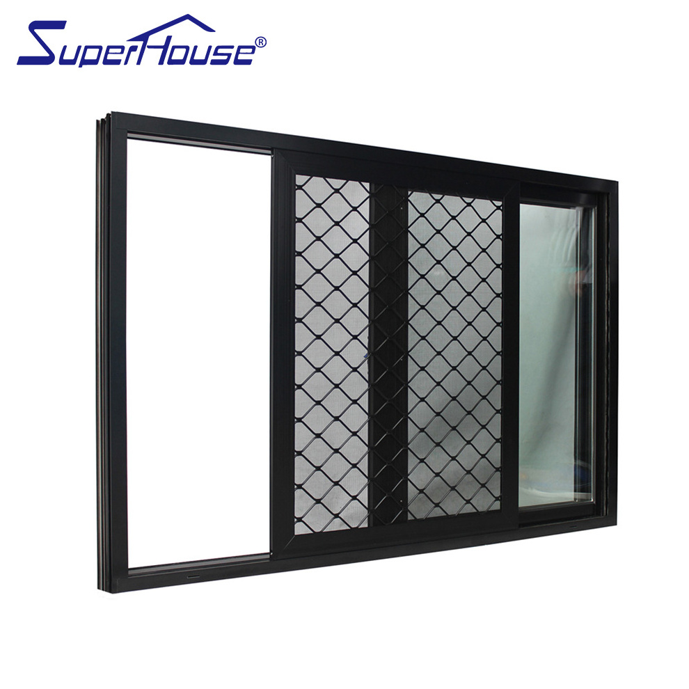 Superhouse sliding glass office reception windows Australia standard aluminum stainless steel security mesh