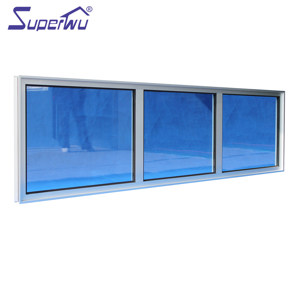 Office Building Aluminum Windows Double Glazing Glass Curtain Australia Hurricane Impact Fixed Window