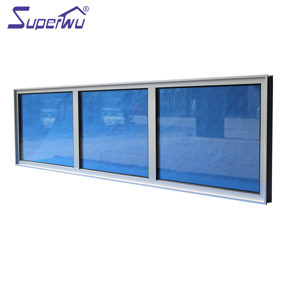 Office Building Aluminum Windows Double Glazing Glass Curtain Australia Hurricane Impact Fixed Window