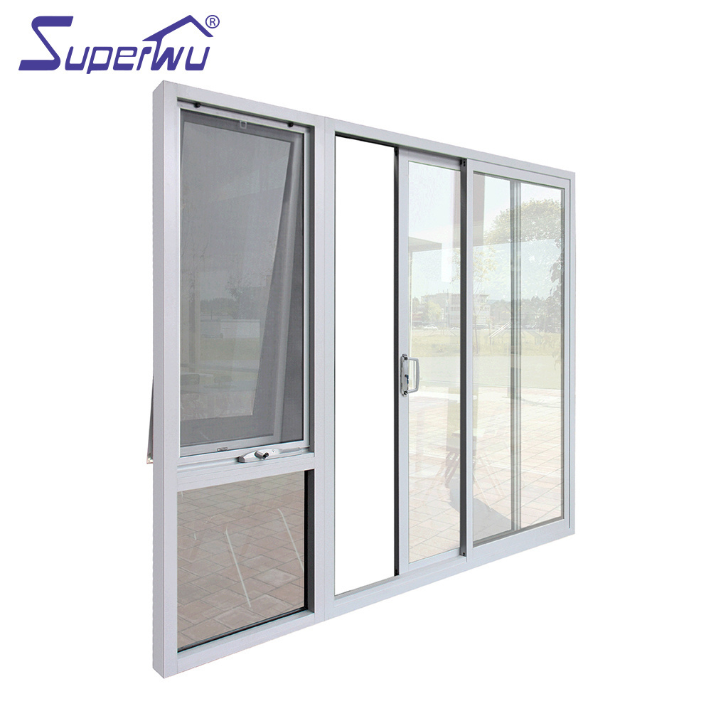 Superhouse exterior door with opening window double glazed soundproof aluminum office doors