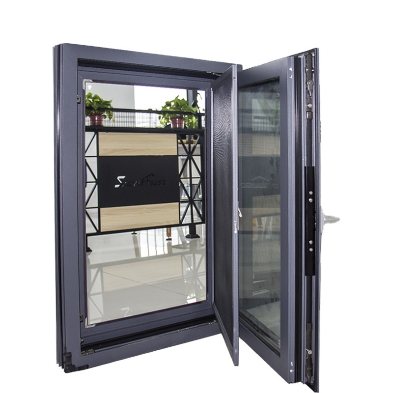 Superhouse prefabricated windows and doors customized aluminum casement window manufacturers supply double glazing swing window