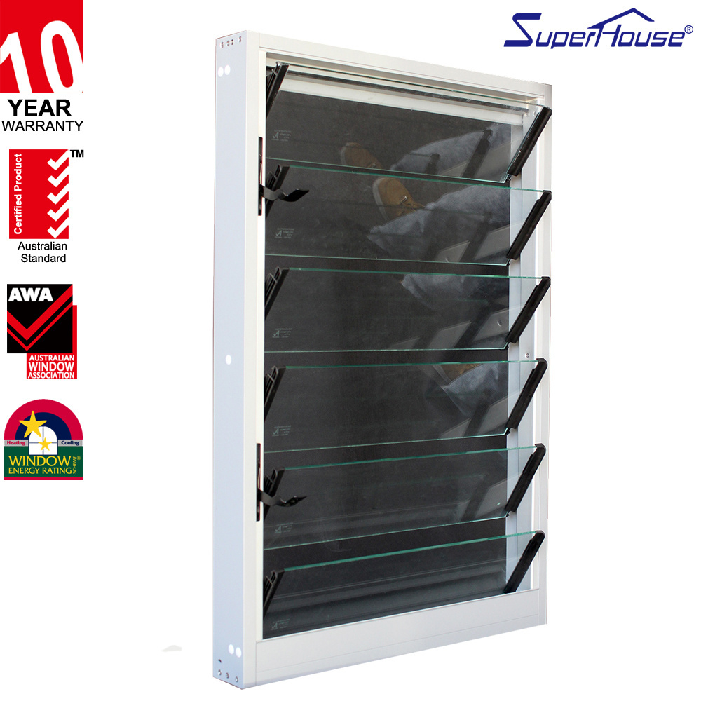 Aluminum Frame Glass Louvre Windows for Bathroom and Kitchen Room