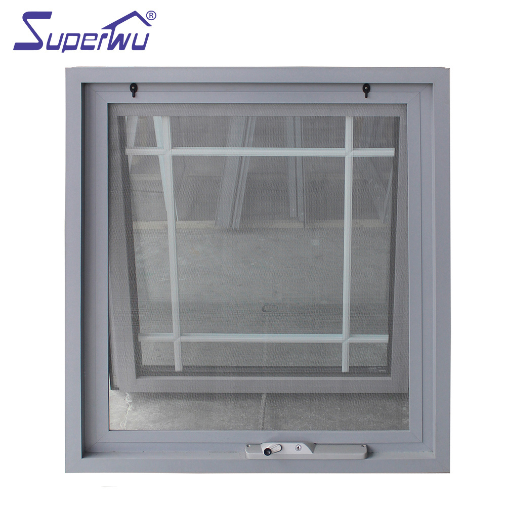 Superhouse small bathroom window AS2047 modern design grill design Awning Aluminium Vertical Bathroom outward opening Windows