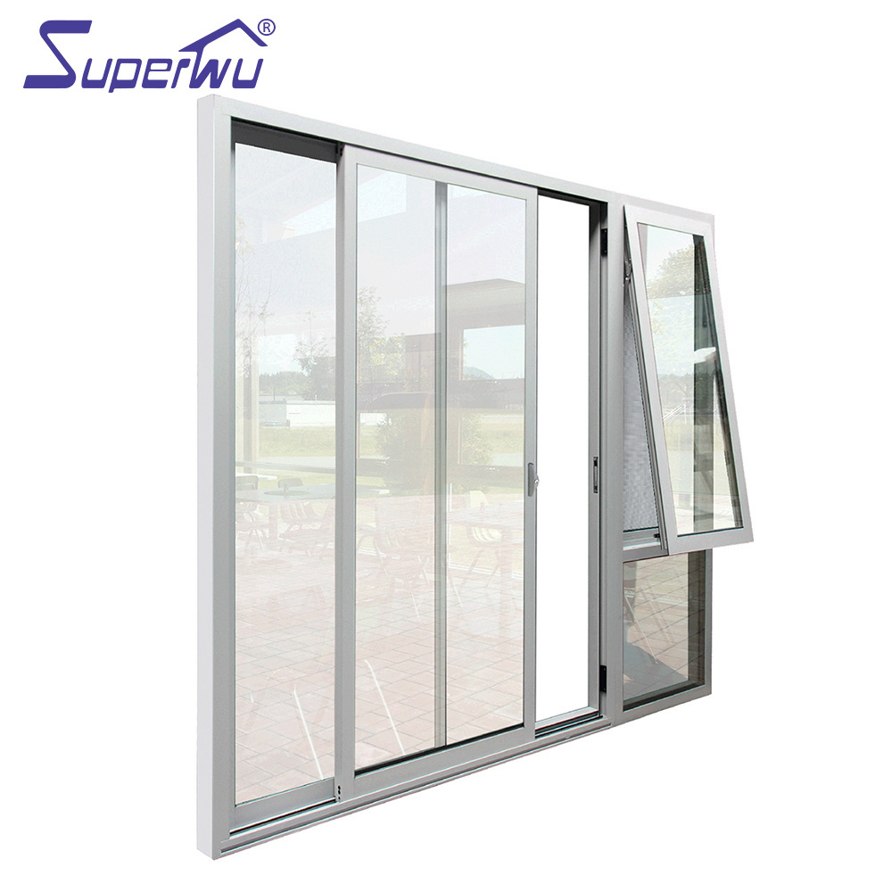 Superhouse exterior door with opening window double glazed soundproof aluminum office doors