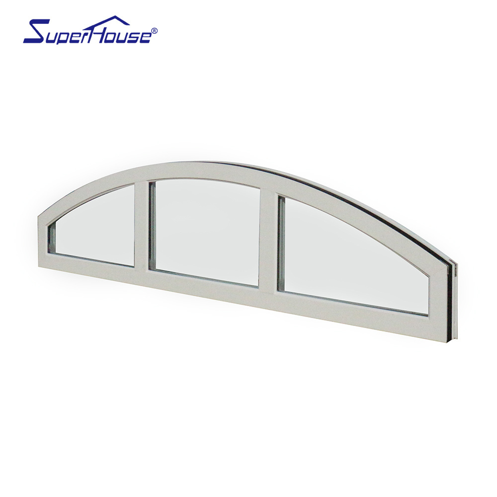 Superhouse Aluminum Arched Window Design Round Casement Window half circle moon window with grill design