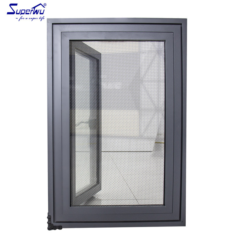 Superhouse prefabricated windows and doors customized aluminum casement window manufacturers supply double glazing swing window