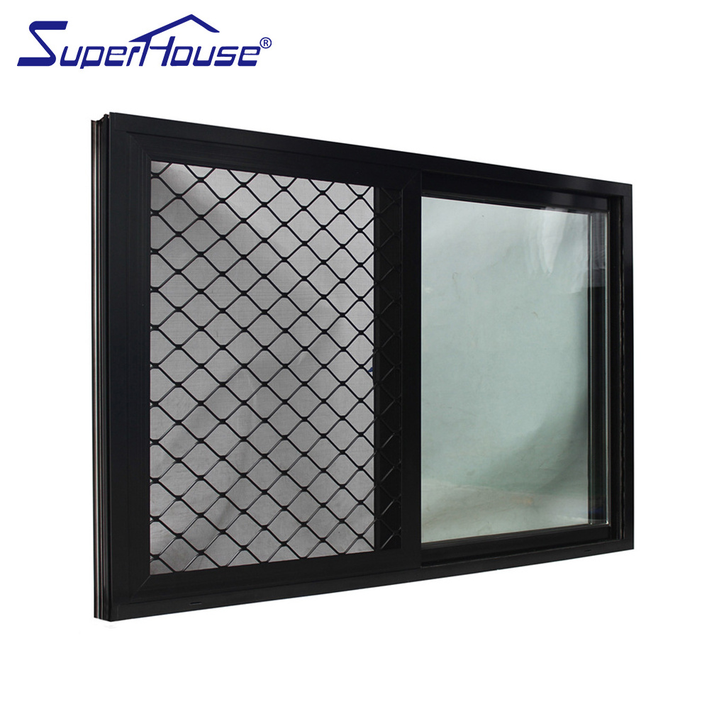 Superhouse sliding glass office reception windows Australia standard aluminum stainless steel security mesh