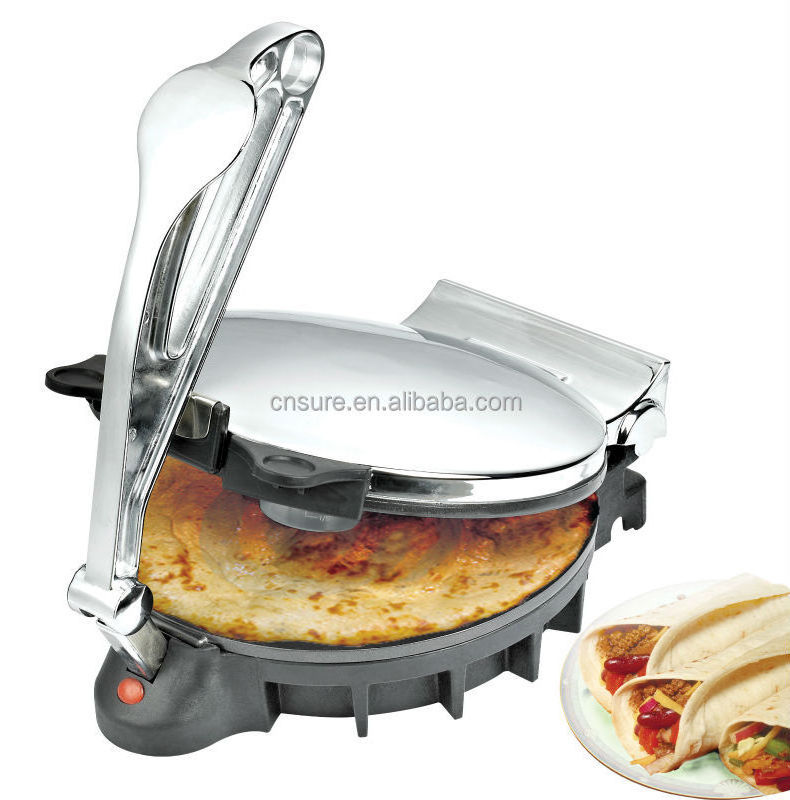 Electric Non-stick Crepe Maker Roti Maker Ce Commercial Die Casting Aluminum Electric Nonstick Roti Robot Chapati Maker 500 220