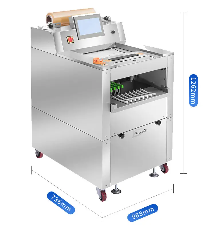 Easy to Operate Meat Vegetables Keeping Fresh Fruits Wrapping Cling Film Packing Machine with Print Label