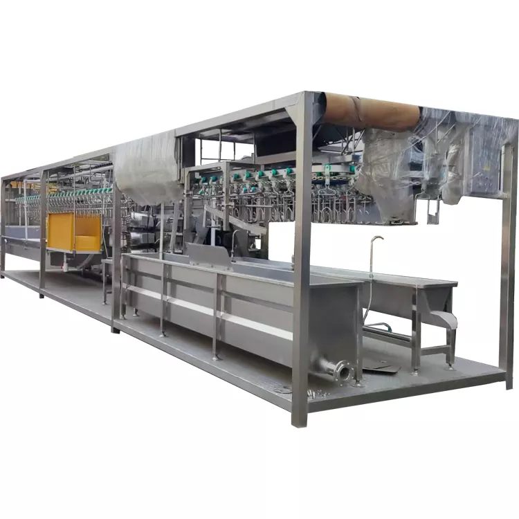 Full automatic chicken duck goose slaughter machine halal chicken slaughter machine screw chiller for sale