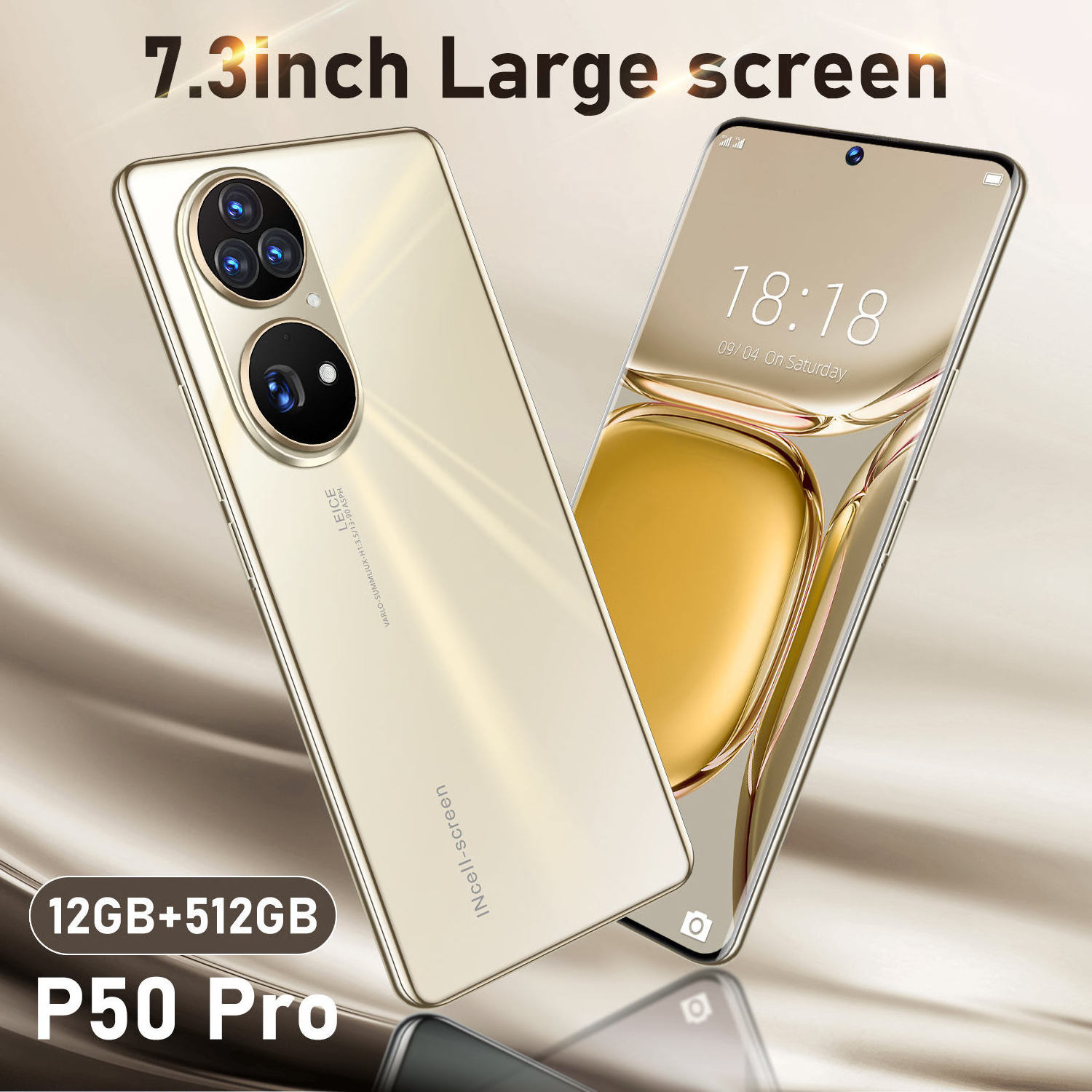 Incell HD Screen 2400*3200 Smartphone 12GB+512GB Mobile Phone P50 Pro 5G 10-core 7.3 Inch 5G Smart Phone Android 10 3040*1440