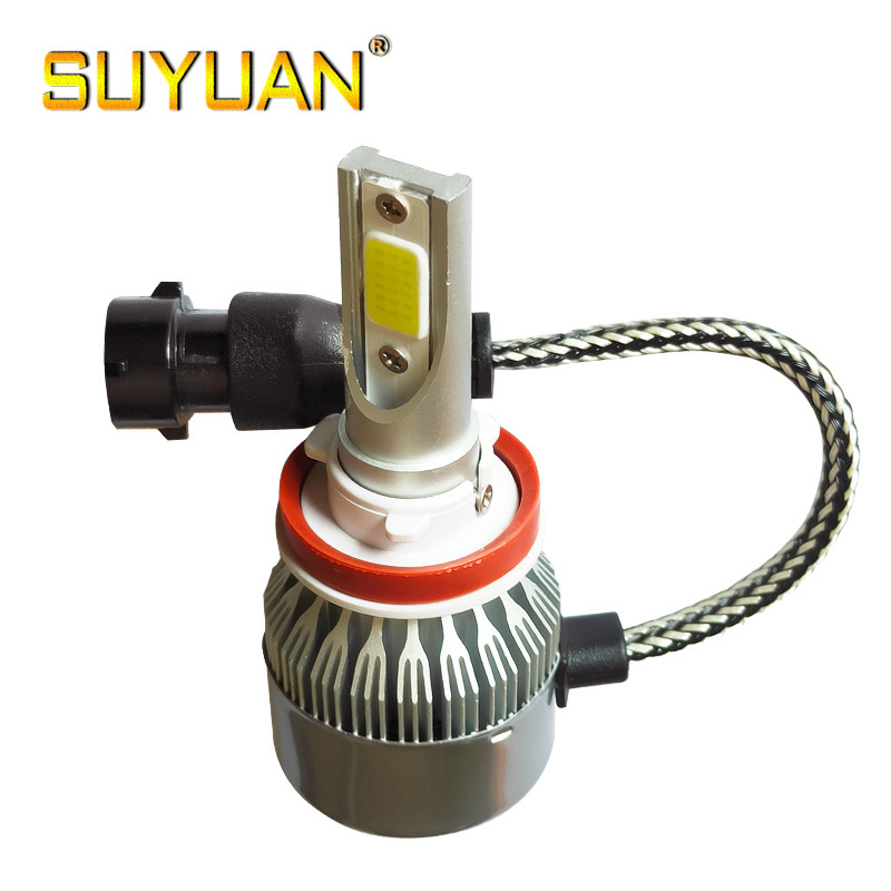 Super Bright LED Bulb H1 H3 H4 H7 H8 9006 Car Light C6 36W 6000K Car Headlamp with Cooling Fan