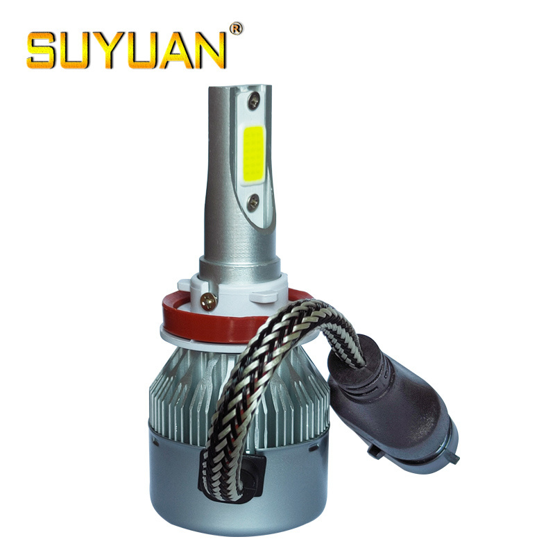 Super Bright LED Bulb H1 H3 H4 H7 H8 9006 Car Light C6 36W 6000K Car Headlamp with Cooling Fan