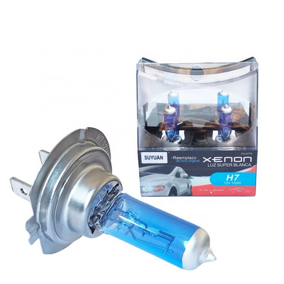 Online H7 H1 H4 5500K xenon halogen car super white bulb 12V super bright headlight