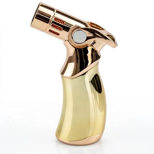 Butane Refillable Gas Lighter for Cigar Four Flames Jet Torch Lighter  Cigarette With Gift Box