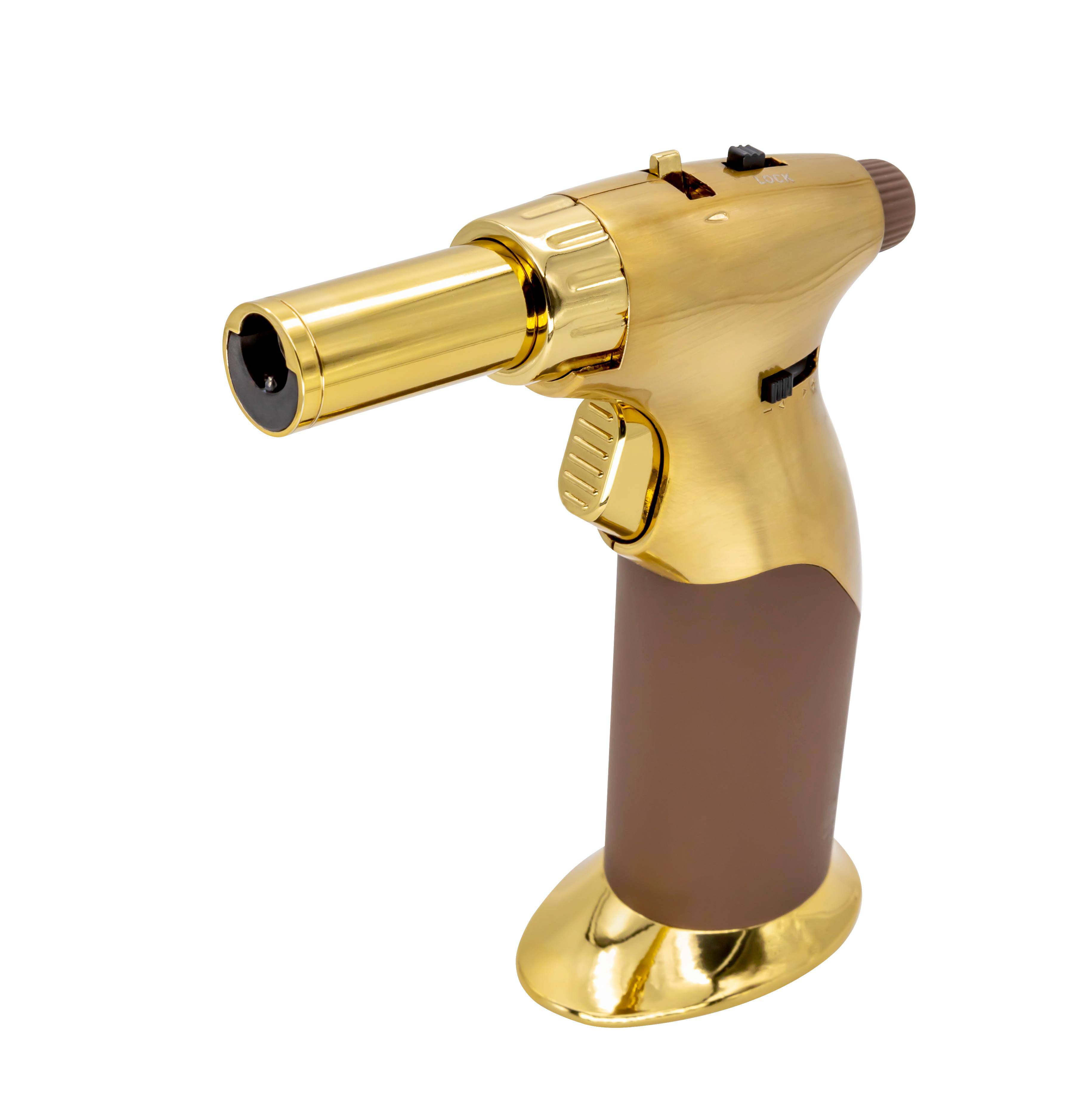 Gun Shaped Kitchen Blow Torch Lighter Refillable Outdoor Camping Butane Torch Lighters Grilling Fire Starter Cooking