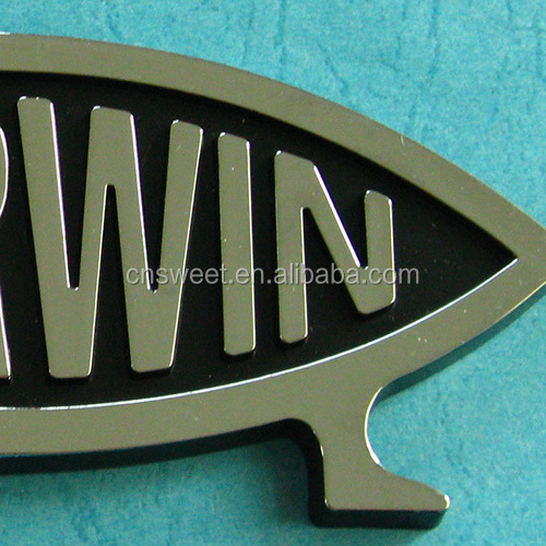 ABS Chrome Plated 3D Car Emblem With Shiny Logo Letters Plastic Casting Car Stickers