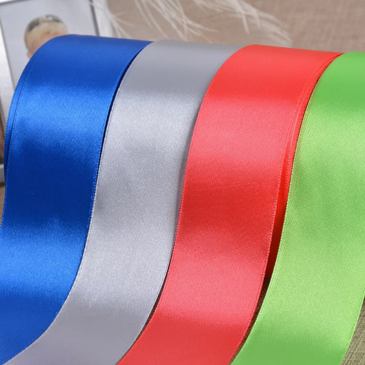 Wholesales High quality 2cm 3cm 4cm 5cm 8cm 100% polyester Custom satin ribbon