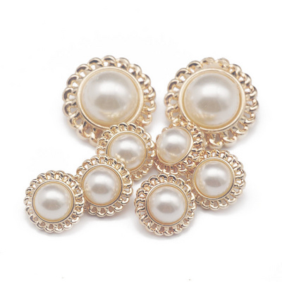 Factory Wholesale High Quality Decorative Flowers Sewing Button Gold Pearl Shank Buttons For garment buttons