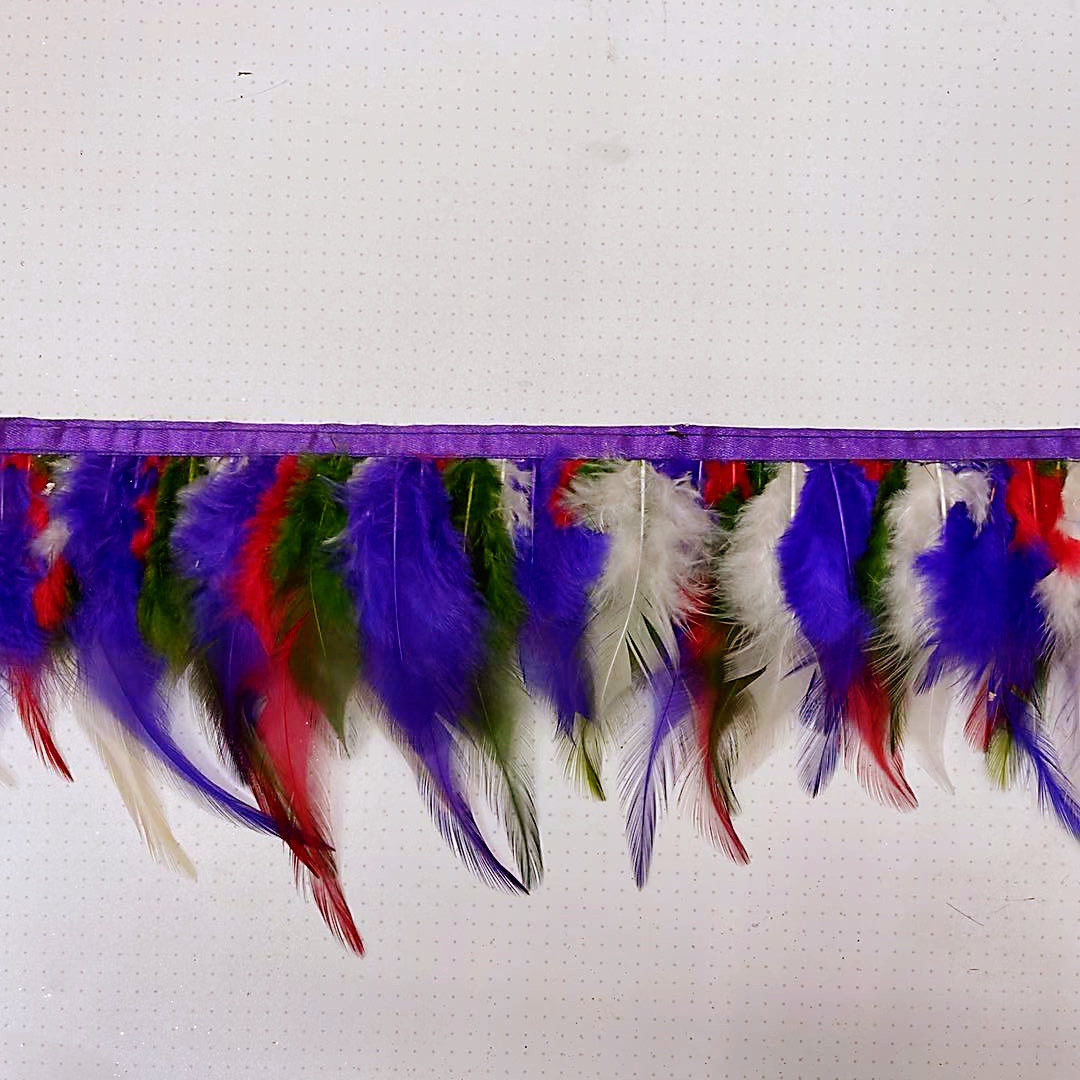 Dyed Colored Chicken Tail Chicken Duck Feather Boas Rooster Feathers Trims Fringe for Carnival Costumes