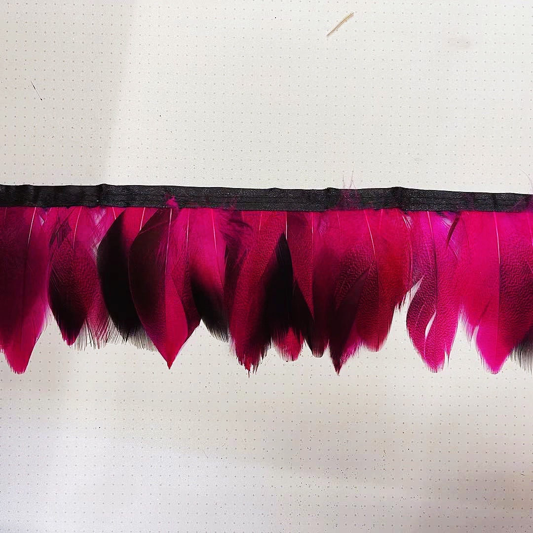 Dyed Colored Chicken Tail Chicken Duck Feather Boas Rooster Feathers Trims Fringe for Carnival Costumes