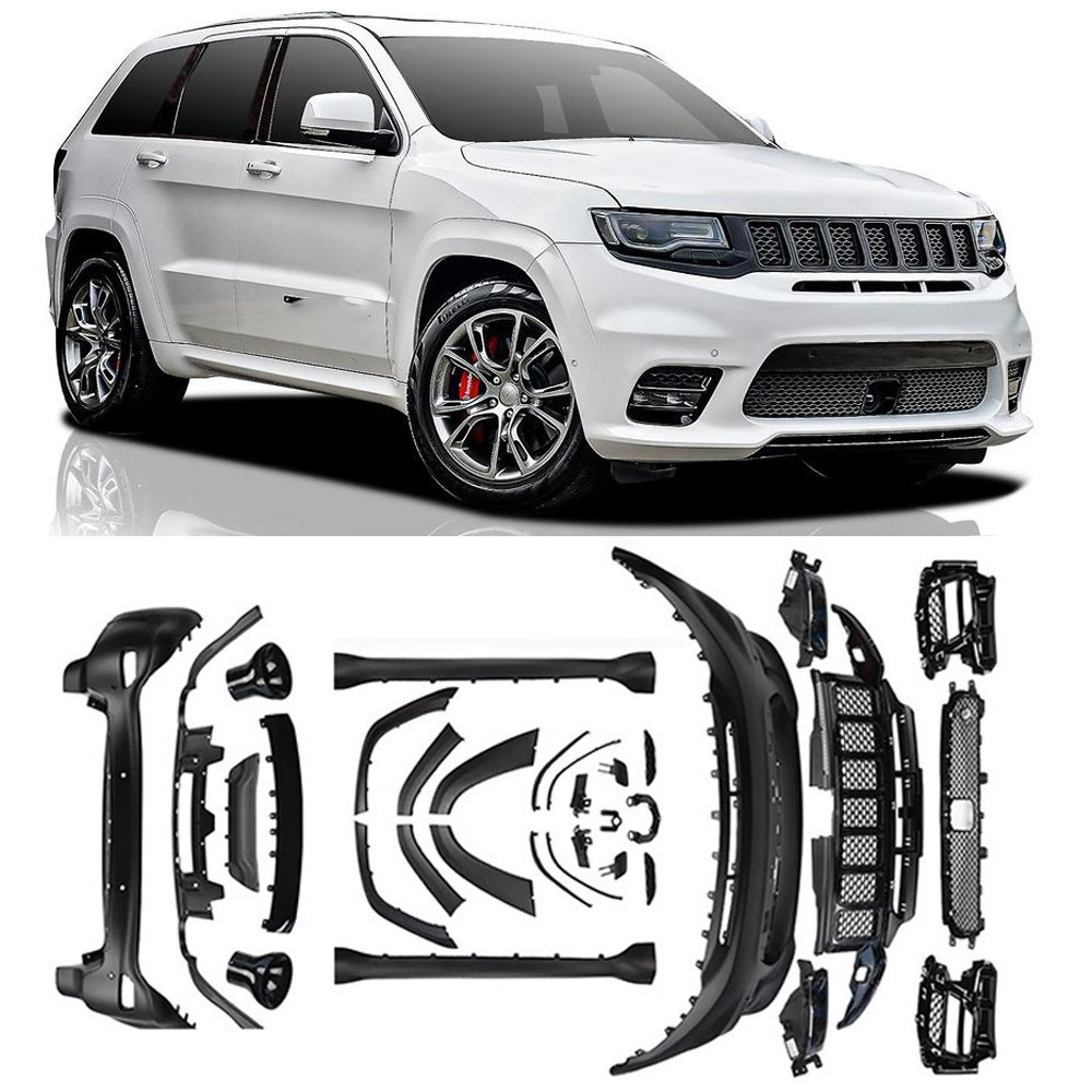 new style upgrade body kit auto parts front rear complete bumper kit with hood for Grand Cherokee SRT8 2017-2020